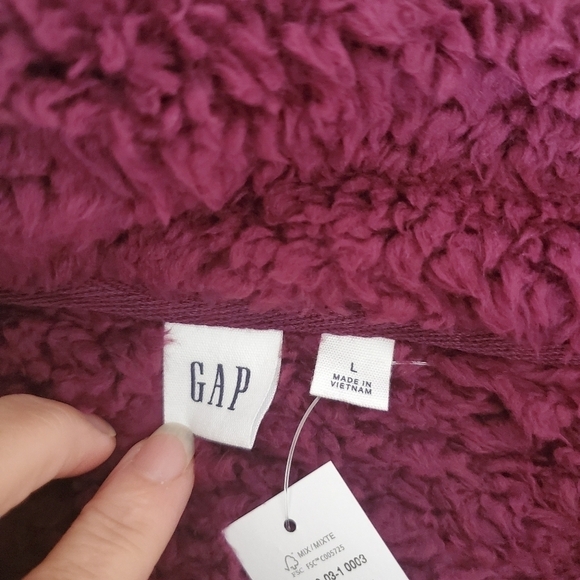 GAP Sherpa Half Zip Sweatshirt Womens sz LG. NWT - Picture 4 of 4